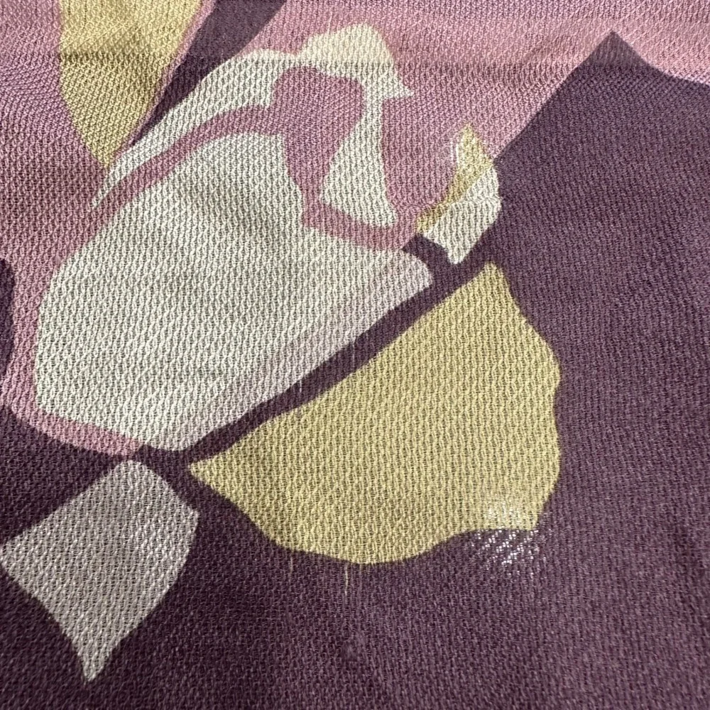 BYTU Milano Silk Scarf Geometric Floral Purple‎ Pink Whimsigoth Fairygrunge